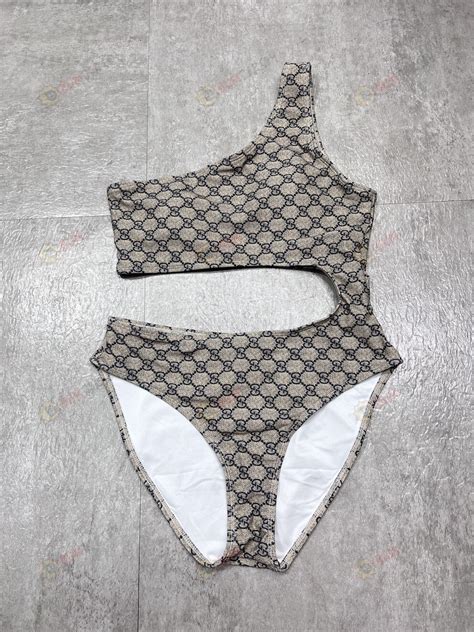 gucci flora swimsuit|GG stretch jersey swimsuit in beige and ebony .